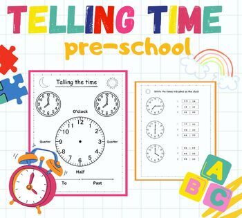 Preview of PRE-SCHOOL English ESL Flashcards - Telling the Time - Digital & Analog Clocks