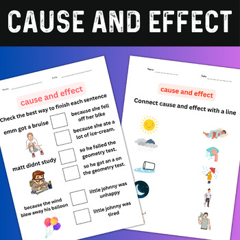 preschool cause and effect worksheets grade 1, 2, 3 by My Lifestyle ...