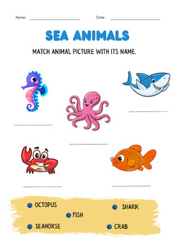 preschool sea animals worksheets by TeachingRoom | TPT