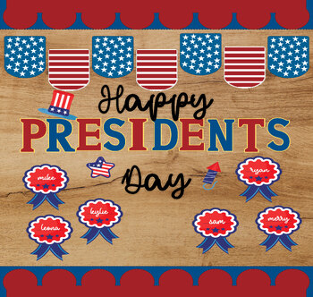 Preview of presidents day bulletin board |American Flag Bulletin Board| Presidents day deco