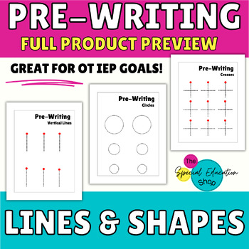 Preview of prewriting tracing writing lines shapes OT fine motor tracing writing sheets