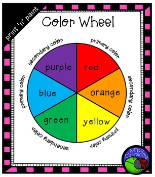 print  paint color wheel template primary  secondary