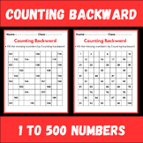 printable Counting Backward 1 to 500 Number Math worksheet