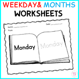 Printable Weekdays and Month Tracing Worksheets, Tracing A
