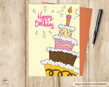 Preview of printable birthday card