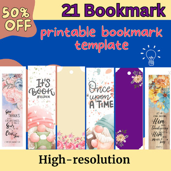 Preview of printable bookmark template,bookmark template,gnomes ,Scripture Bookmark