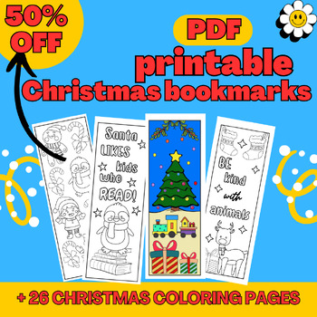 Preview of printable christmas bookmarks to color,christmas bookmark to color,coloring page