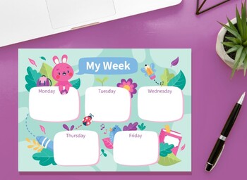 Preview of printable daily schedule,school distance ,back to school,timetable,