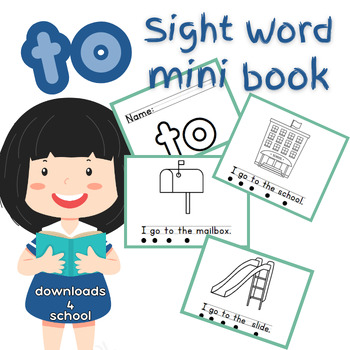 Preview of TO- printable sight word book - TO- emergent reader book printable