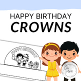 printable happy birthday crown for colouring/coloring