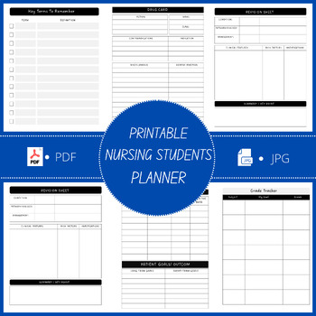 printable nursing school student planner 2022-2023 for student nurse