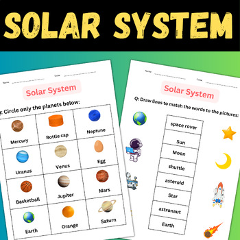 solar system math worksheets for kindergarten