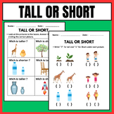 printable tall and short worksheets - tall or short activi