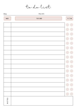 Preview of printable to do list