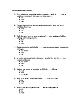 Preview of pronoun antecedent agreement