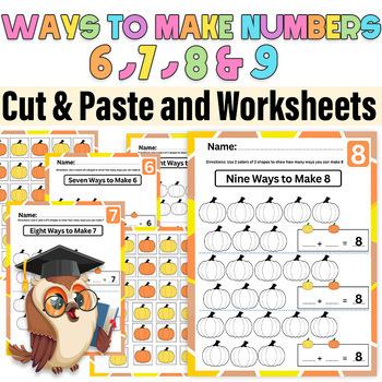 Preview of Shake & Spill|Ways to Make Numbers 6, 7, 8 & 9|Add to Decompose Numbers Pumpkin