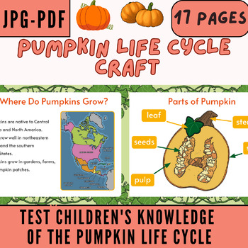 Preview of pumpkin life cycle craft,pumpkin life cycle worksheet,lifecycle of a pumpkin