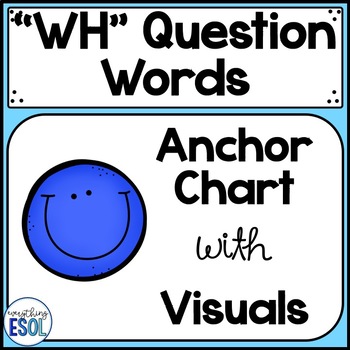 Preview of WH question words anchor chart with visuals
