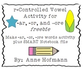 r Controlled Vowels   (-ar, -or, -ore) Word Activity Freebie