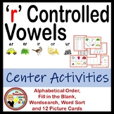 Phonics Centers for r Controlled Vowels (word sort, wordse