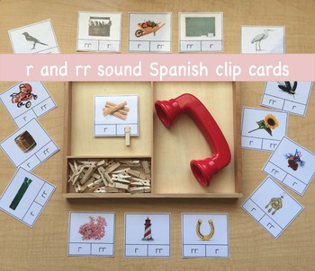 Preview of r and rr Spanish Clip Cards (Montessori)