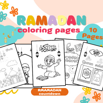 Preview of Ramadan Coloring Pages-Ramadan Month Coloring Sheets-Printable Islamic Activity