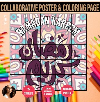 Preview of ramadn kareem coloring poster door bulletin board decoration