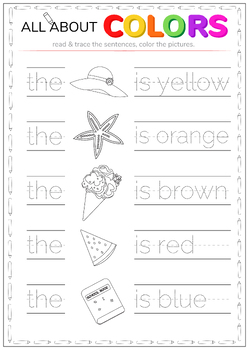 Preview of read and trace the sentences / color the picture