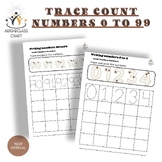 read write trace count numbers 0 to 100 worksheets grade 1