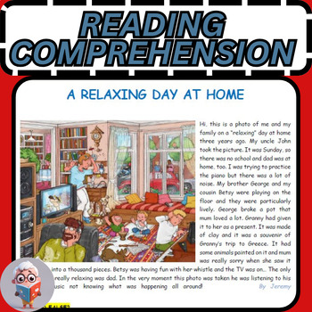 Preview of reading comprehension - a relaxing day at home