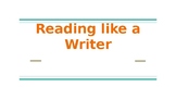reading like a writer introductory lesson