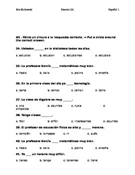 Realidades 1 Tema 2a Alternative Chapter Test By Srta R Tpt