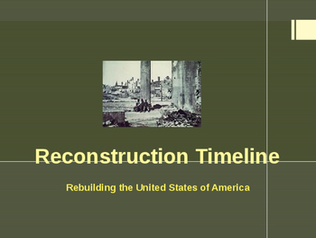 Reconstruction Timeline of Events - 1865-1877 by Alta's Place | TPT