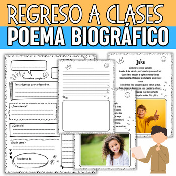Preview of regreso a la escuela : ESCRIBIENDO POESÍA | first day of school spanish bio Poem