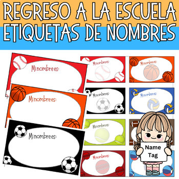 Preview of Editable  Etiquetas de nombres | spanish back to school : Name Tags