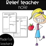 relief teacher note