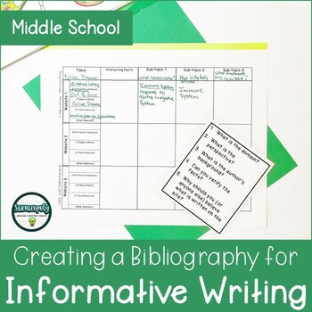 Research Matrix And Citation Guide By Scienceopoly Tpt