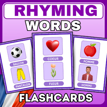 Preview of rhyming words  "Les mots qui riment" vocabulary flashcards - French