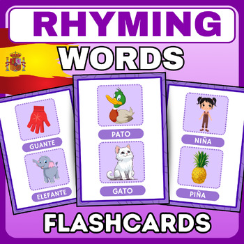 Preview of rhyming words  "palabras que riman" vocabulary flashcards - spanish