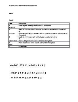 Preview of rhythmic baseline assessment