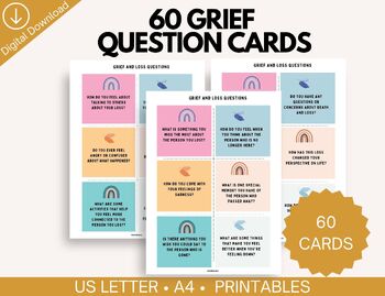Preview of Grief and Loss Question & Affirmation Cards for Kids and Teens