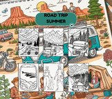 road trip summer coloring book