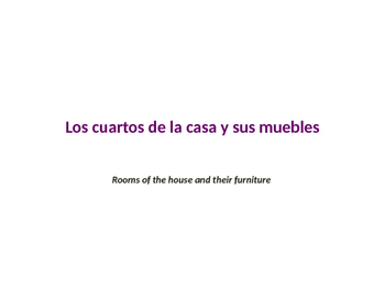 rooms of the house and furniture in Spanish | TPT