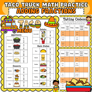 Preview of Taco Truck Stand: Adding Fractions