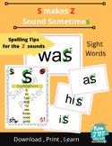 s makes the z sound Sleepy Snake Picture with Sight Word L