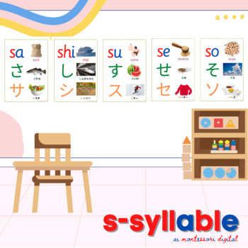 s-syllable (Romaji/Hiragana/Katakana) by Ai Montessori Digital - Japan