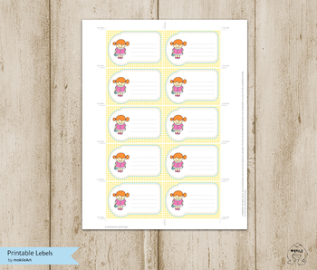 Preview of school labels - printable