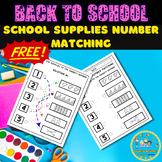 Back to school number matching activity sheets