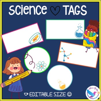 Preview of classroom decor science labels science tags name tags