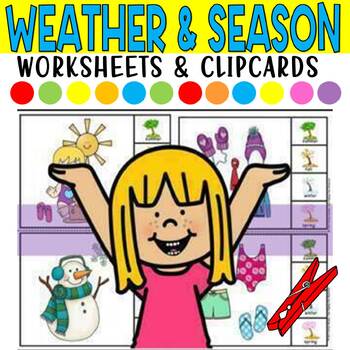 Preview of weather and season worksheets for kindergarten